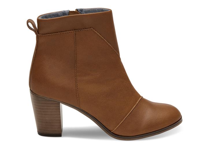 Toms Toms Warm Tan Leather Women's Lunata Booties - Size 10