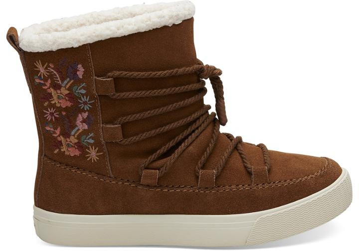 Toms Dark Amber Suede Women's Alpine Boots