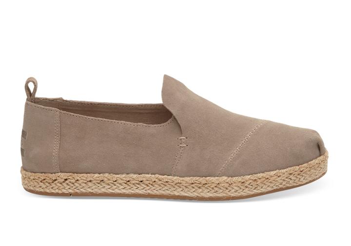 Toms Toms Desert Taupe Suede Women's Deconstructed Alpargatas Shoes - Size 9.5