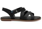 Toms Black Leather Women's Sicily Sandals