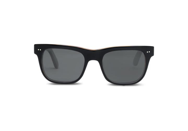 Toms Toms James Black And Honey Sunglasses With Smoke Grey Lens