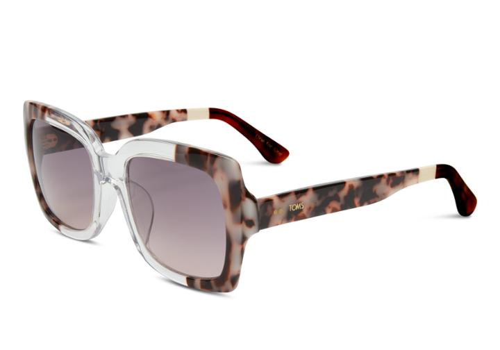 Toms Toms Mackenzie Black White Lamination Sunglasses With Violet Brown Gradient Lens