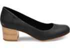 Toms Black Leather Women's Beverly Pumps