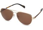 Toms Toms Maverick 201 Shiny Gold Sunglasses With Solid Brown Lens