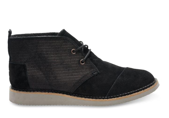 Toms Black Embossed Suede Men's Mateo Chukka Boots