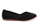 Toms Toms Black Suede Diamond Embossed Women's Jutti Flats Shoes - Size 6.5
