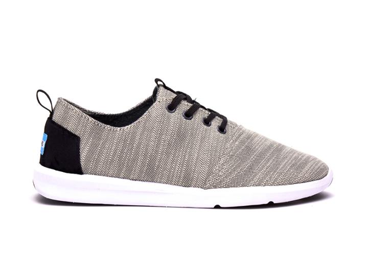 Toms Toms Grey Textured Woven Men's Del Rey Sneakers Shoes - Size 12