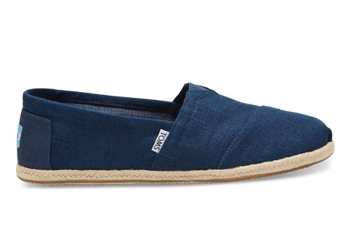 Toms Navy Linen Rope Sole Men's Classics