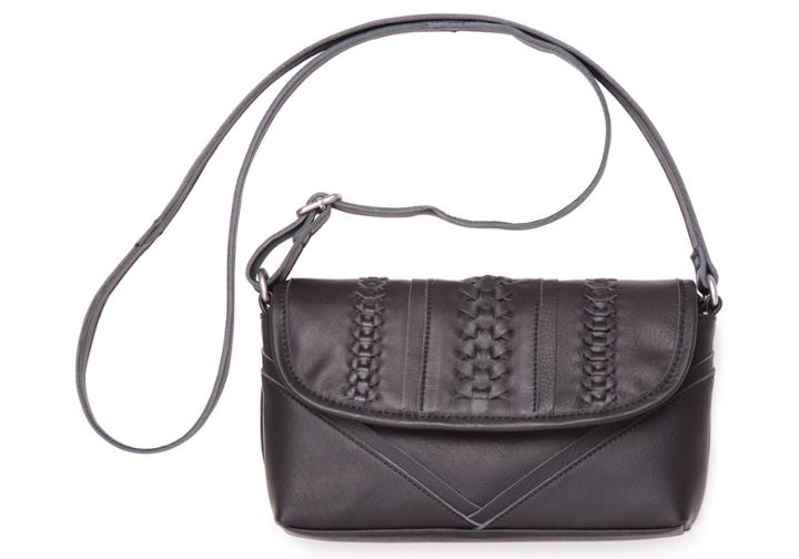 Toms Black Seamed Leather Cadence Crossbody Bag