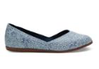 Toms Toms Blue Mosaic Tile Print Suede Women's Jutti Flats Shoes - Size 9.5