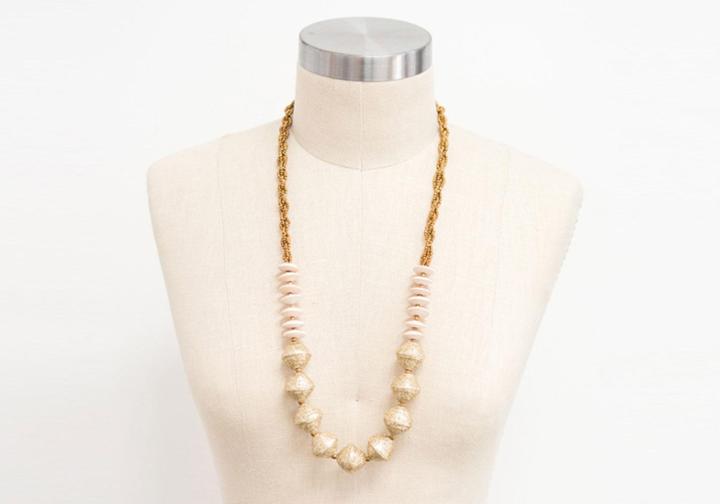 Toms Gold Glitter Beaded Necklace