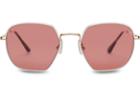 Toms Toms Sawyer Shiny Gold And White Cherry Lens Sunglasses With Amber Mirror Lens