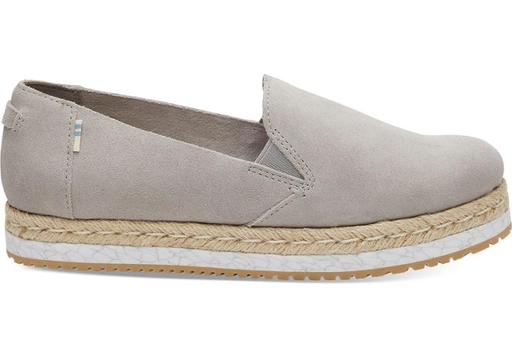 Toms Drizzle Grey Suede Women's Palma Espadrilles
