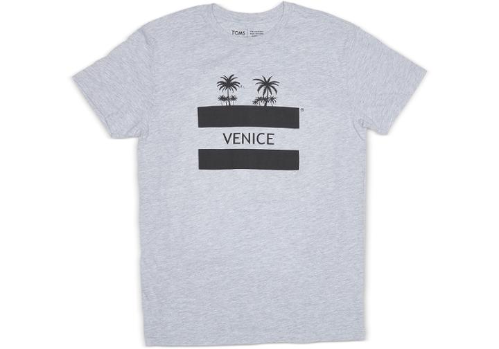 Toms Toms Venice Heather Grey Short Sleeve Crew Neck Tee