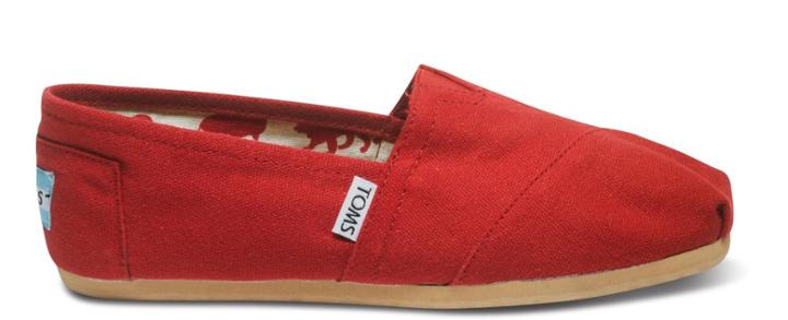 Toms Red Canvas Women's Classics