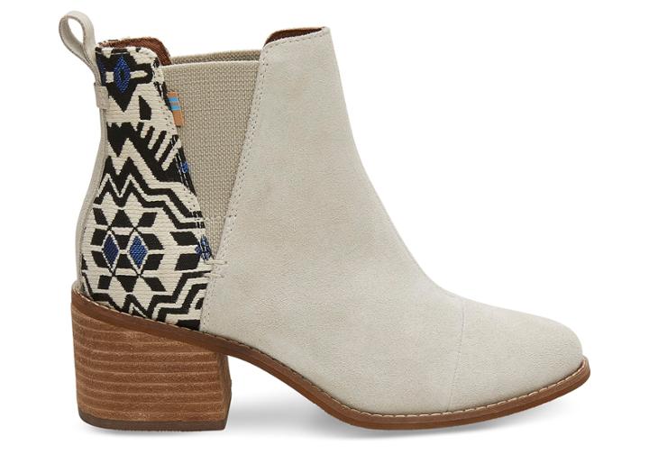Toms Birch Suede Metallic Jacquard Women's Esme Boots