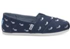 Toms Oceana Washed Canvas Embroidered Whales Women's Classics