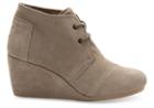 Toms Toms Taupe Suede Women's Desert Wedges - Size 5