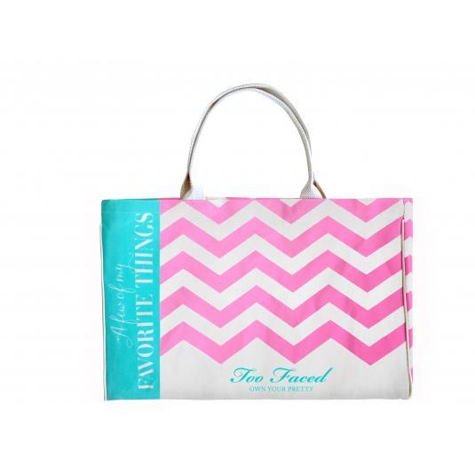 Too Faced Chevron Canvas Tote