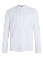 Topman Mens Lux White Pleat Stand Collar Shirt