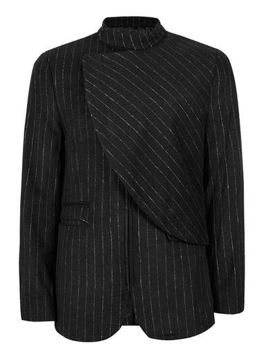 Topman Mens Rogues Of London Black And Silver Pinstripe Blazer