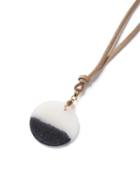 Topman Mens Blue Brown Fabric Stone Pendant Necklace*