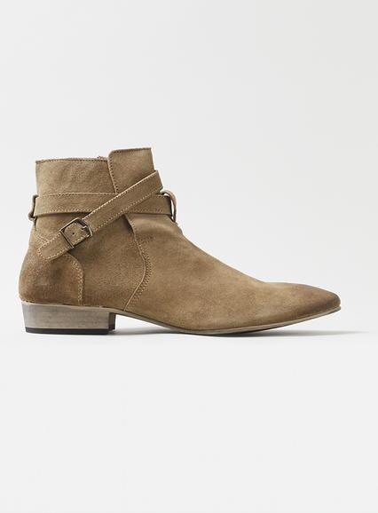 Topman Mens Brown Tan Leather Buckle Boots
