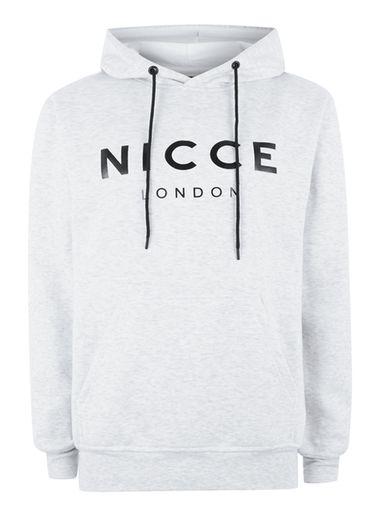 Topman Mens Nicce Light Grey Hoody