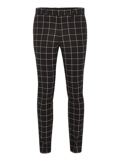 Topman Mens Black And White Windowpane Check Skinny Suit Pants