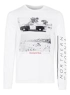 Topman Mens White Huntington Beach Print Long Sleeve T-shirt