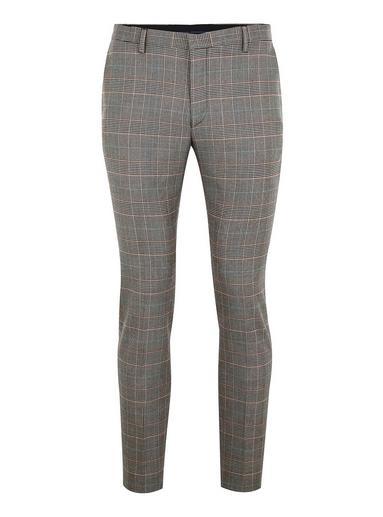 Topman Mens Multi Gray Check Ultra Skinny Pants