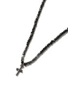 Topman Mens Black Beaded Cross Pendant Necklace*