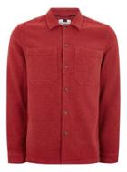 Topman Mens Red Flannel Long Sleeve Shirt