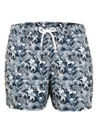 Topman Mens Navy Blue Tropical Print Swim Shorts