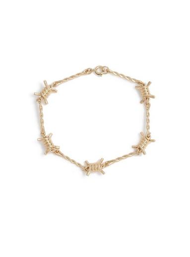 Topman Mens Gold Barbed Wire Bracelet*