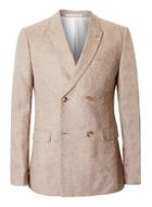 Topman Mens Brown Stone Double Breasted Skinny Fit Blazer