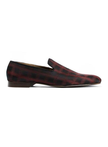 Topman Mens Blue House Of Hounds Red Check Loafers