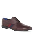 Topman Mens Red Burgundy Leather Murray Derby Shoes