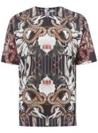 Topman Mens Black Snake Print Mesh T-shirt