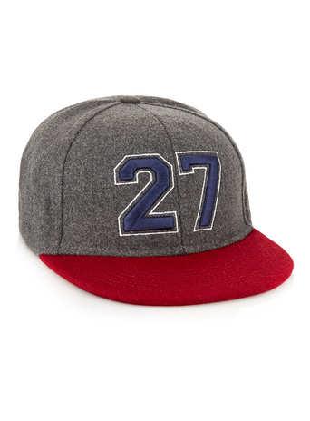 Grey '27' Melton Snapback Cap