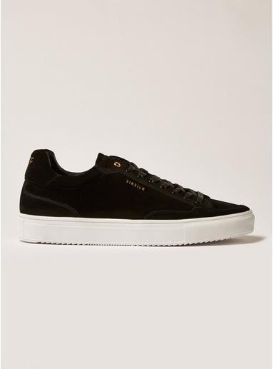 Topman Mens Sik Silk Black Suede Phantom Sneakers