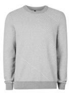 Topman Mens Light Grey And White Sweater