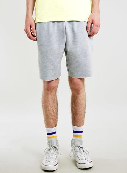 Topman Mens Light Grey Raw Edge Shorts