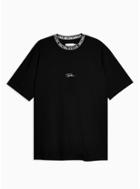 Topman Mens Signature Black Printed Ribbed T-shirt