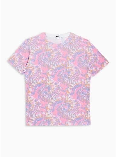 Topman Mens Multi Pink Tie Dye Print T-shirt