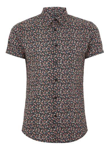 Topman Mens Multicolored Tiger And Floral Print Muscle Shirt