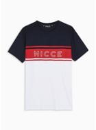 Nicce Mens Nicce Navy And White Panel T-shirt