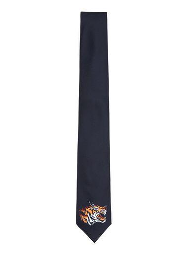 Topman Mens Navy Tiger Motif Tie