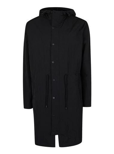 Topman Mens Black Citizen Print Lightweight Parka