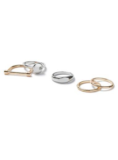 Topman Mens Gold Classic Ring Pack*